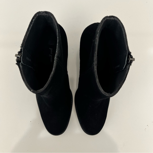 PAUL GREEN Reya Stacked Heel Suede Boot In Black NEW - Picture 5 of 15